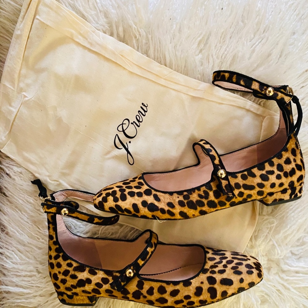 J crew leopard print small ballet flats 7